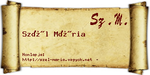 Szél Mária névjegykártya